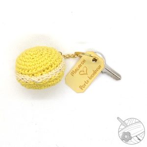 Macaron citron porte-clé