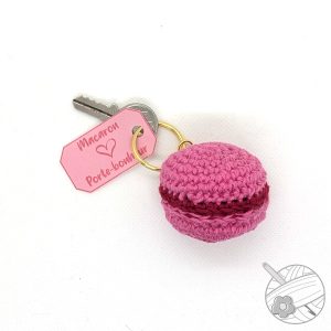 Macaron framboise porte-clé
