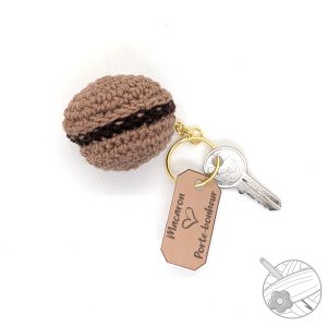 Macaron chocolat porte-clé
