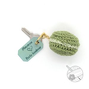 Macaron pistache porte-clé